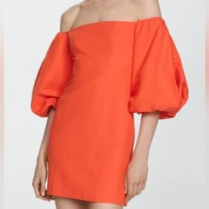 MANGO puffed sleeve dress